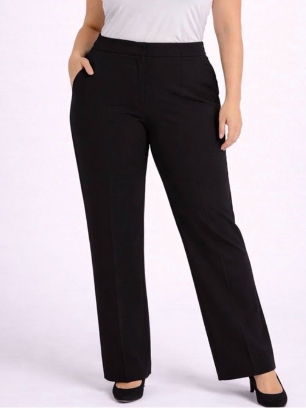 Calvin Klein Black Stretch Career women’s Dress Pants Plus Size 20W(A449)✨